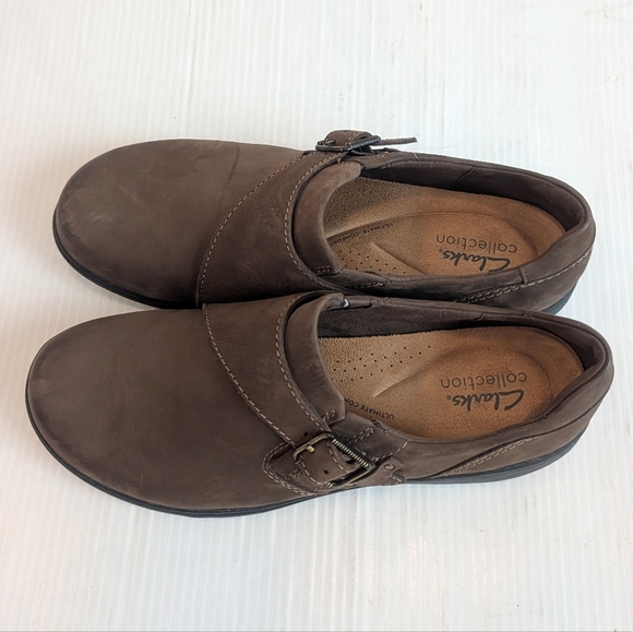 CLARKS Women\'s Brown Casual Slip-on Loafers Shoes With Buckle Strap Size 9 main image 7